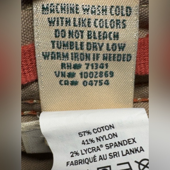 EUC LL Bean Riverton Canvas Utility Pants Men’s Size 33x30 Tan Khaki Stretch - Picture 6 of 6